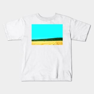 View from Chiaravalle Abbey at agricultural fields Kids T-Shirt